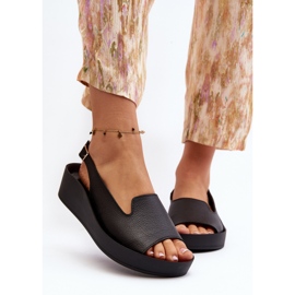 Zazoo 2893 Sandalias Mujer Piel Suela Gruesa, Negro 5