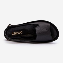 Zazoo 2893 Sandalias Mujer Piel Suela Gruesa, Negro 6