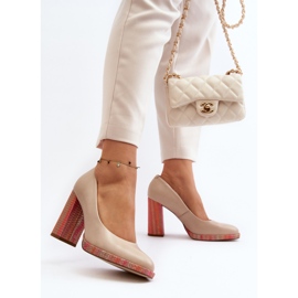 Zapatos de tacón alto Laura Messi 2746 beige claro 3