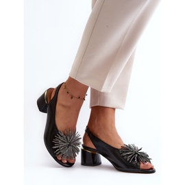 Sandalias Piel Con Adorno Laura Messi 2719 Negro 4