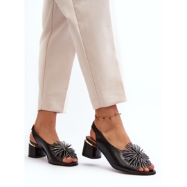 Sandalias Piel Con Adorno Laura Messi 2719 Negro 7