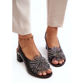 Sandalias Piel Con Adorno Laura Messi 2719 Negro 8