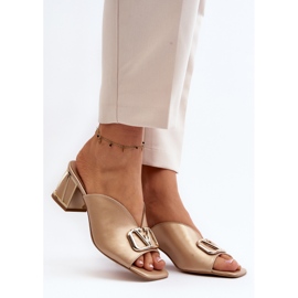 Chanclas Mujer Tacón Elegantes Laura Messi 2771 Dorado 6