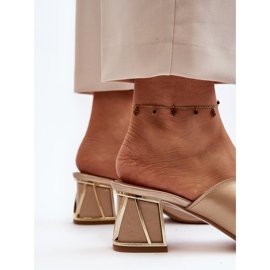 Chanclas Mujer Tacón Elegantes Laura Messi 2771 Dorado 11