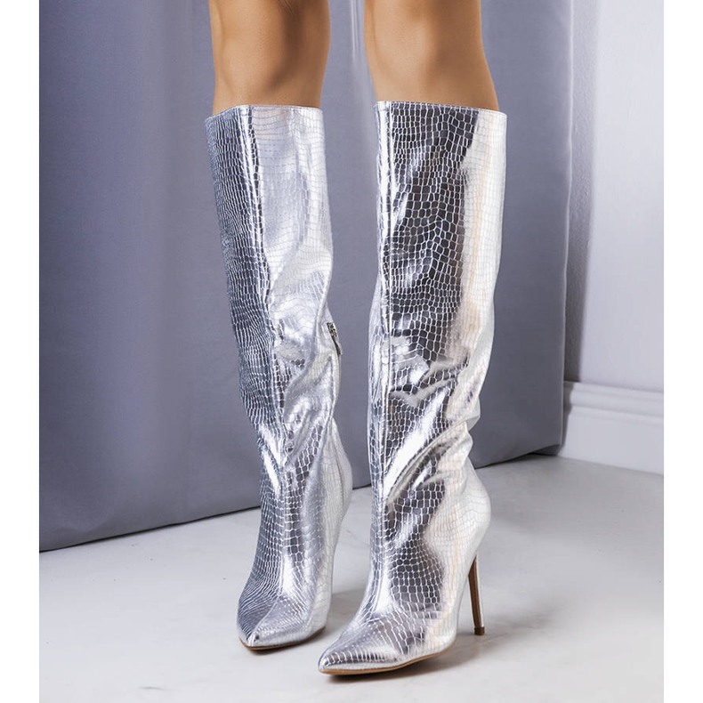 BM Botas plateadas en un alfiler Dinami plata 1