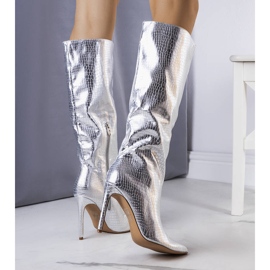 BM Botas plateadas en un alfiler Dinami plata 3
