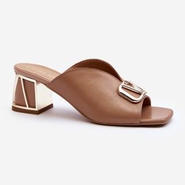 Chanclas Mujer Tacón Elegantes Laura Messi 2771 Beige 4