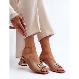 Chanclas Mujer Tacón Elegantes Laura Messi 2771 Beige 6