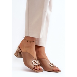 Chanclas Mujer Tacón Elegantes Laura Messi 2771 Beige 8