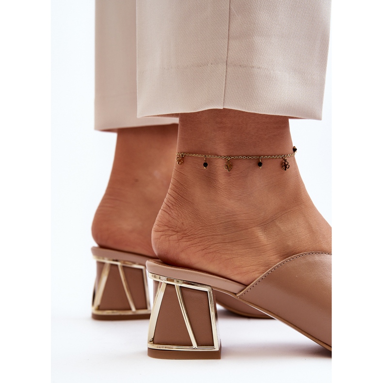 Chanclas Mujer Tacón Elegantes Laura Messi 2771 Beige 2