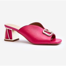 Chanclas Mujer Tacón Elegantes Laura Messi 2771 Fucsia rosado 2