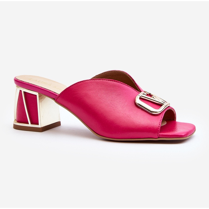 Chanclas Mujer Tacón Elegantes Laura Messi 2771 Fucsia rosado 2