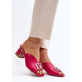 Chanclas Mujer Tacón Elegantes Laura Messi 2771 Fucsia rosado 3