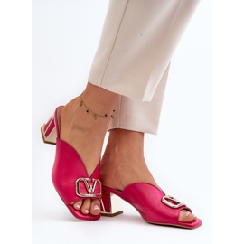 Chanclas Mujer Tacón Elegantes Laura Messi 2771 Fucsia rosado 4