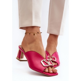 Chanclas Mujer Tacón Elegantes Laura Messi 2771 Fucsia rosado 8