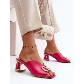 Chanclas Mujer Tacón Elegantes Laura Messi 2771 Fucsia rosa 1