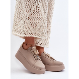 Deportivas Mujer Piel Con Adornos CheBello 4292 Beige 5