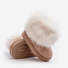 Botas de nieve aislantes con pelo para niños, beige Nohie 5