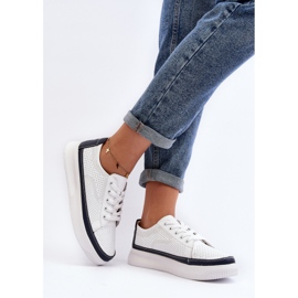 Sergio Leone Deportivas Mujer Piel Deportivas Failla Blanca y Azul Marino blanco 2