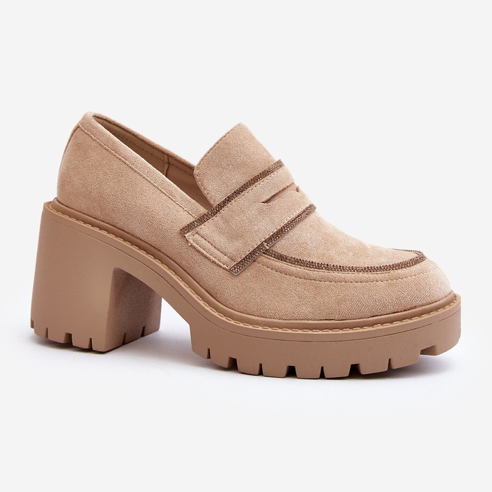 Zapatos de tacón grueso de mujer Feneli beige 1