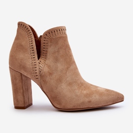 Botines Mujer Tacón Alto Abertura Beige Kerestia 1