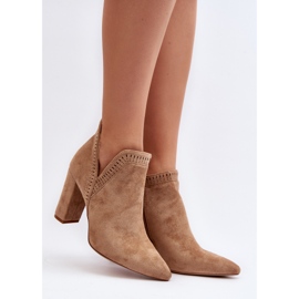 Botines Mujer Tacón Alto Abertura Beige Kerestia 2