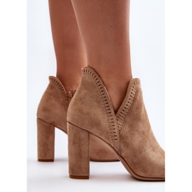 Botines Mujer Tacón Alto Abertura Beige Kerestia 5
