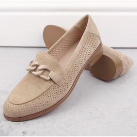 Zapatos de tacón mujer ante calado beige Potocki SZ12052 3