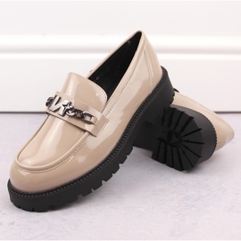Mocasines mujer beige charol tacón y plataforma Vinceza 62121 4