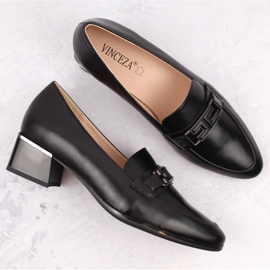 Zapatos de mujer de tacón bajo, negro, Vinceza 58274 3