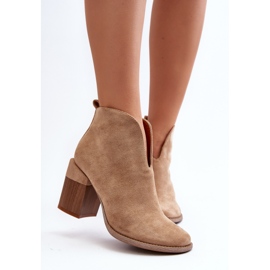 Botas de mujer beige con tacones altos enormes Nolira 7