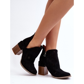 Botas De Mujer Caladas Con Tacón Alto Negro Niartima 3