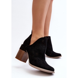 Botas De Mujer Caladas Con Tacón Alto Negro Niartima 5