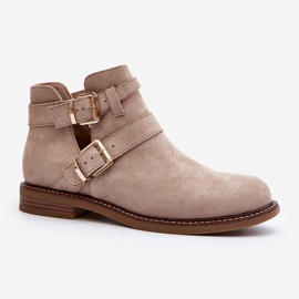 Botas Planas Mujer Con Tiras Beige Claro Melviana 2 Botas Planas Mujer Con Tiras Beige Claro Melviana 2