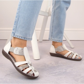 Sandalias cerradas de piel para mujer, beige, T.Sokolski 3