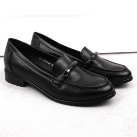 Zapatos de mujer negros de tacón bajo Potocki SZ12065 2