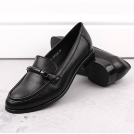 Zapatos de mujer negros de tacón bajo Potocki SZ12065 3