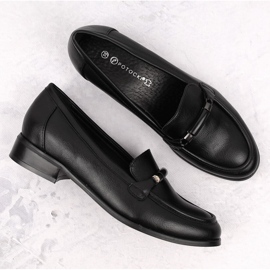 Zapatos de mujer negros de tacón bajo Potocki SZ12065 4