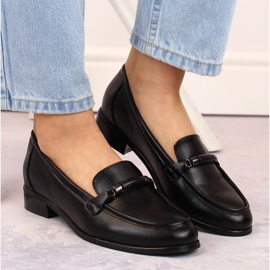 Zapatos de mujer negros de tacón bajo Potocki SZ12065 7