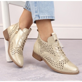 Botines mujer calados dorados Potocki SZ12091 beige 1