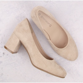 Salón mujer ante tacón alto beige Potocki SZ12340 3