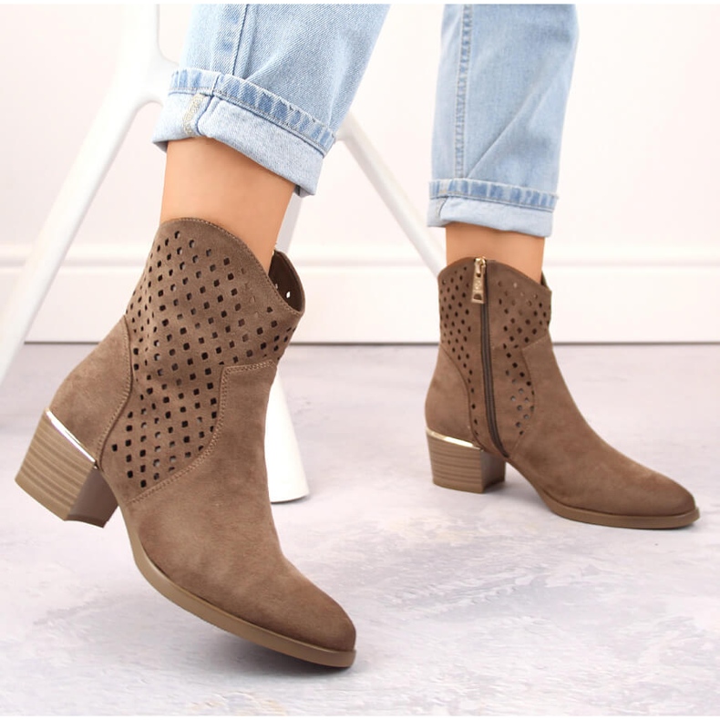 Botas cowboy mujer ante calado marrón Vinceza 58239 2 Botas cowboy mujer ante calado marrón Vinceza 58239 2