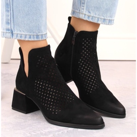 Botas mujer ante tacón calado, negro Potocki SZ12356 3