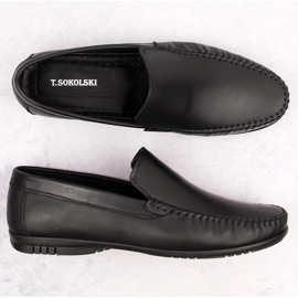 Zapatos de hombre de piel, mocasines negros, T.Sokolski W1401-1 3