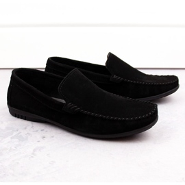 Zapatos de hombre de piel ante, mocasines negros, T.Sokolski W1401-1 1