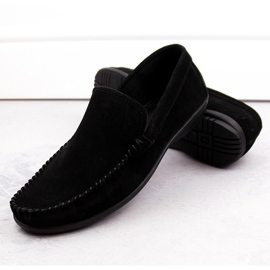 Zapatos de hombre de piel ante, mocasines negros, T.Sokolski W1401-1 2