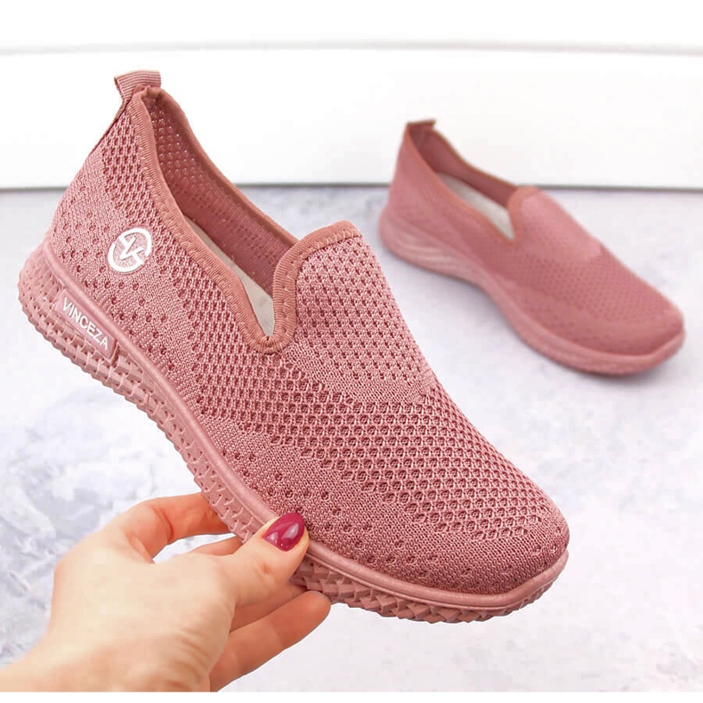 Zapatillas deportivas sin cordones para mujer, rosa, Vinceza 34602 rosado 1
