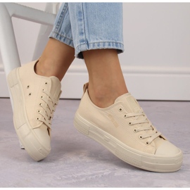 Deportivas mujer plataforma beige Big Star NN274854 2