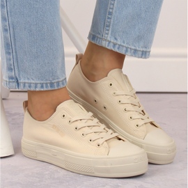 Deportivas mujer plataforma beige Big Star NN274854 4