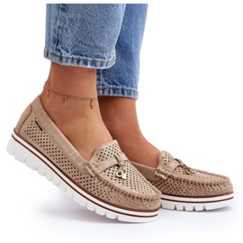 Mocasines Calados Mujer Twista Dorado 10